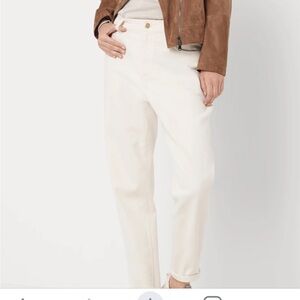 Brunello Cucinelli White comfort denim baggy jean tapered leg